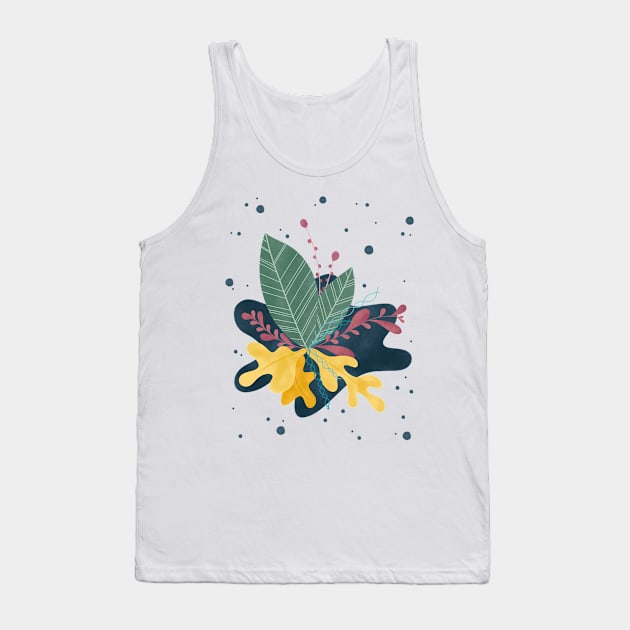 Floral Illustration Tank Top by KlioStudio